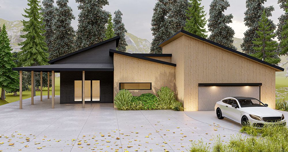 Purchase cad and design blueprint plans for rustic modern mountain homes online